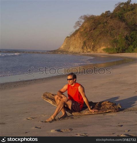 Man on the beach in Costa Rica
