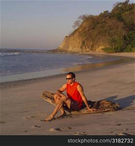 Man on the beach in Costa Rica