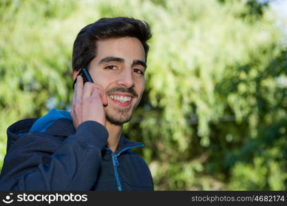 man on the phone, outdoor picture