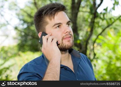 man on the phone, outdoor picture