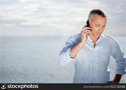 Man on the phone outdoors