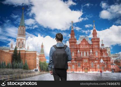 man on the Red Square, Moscow. Russia