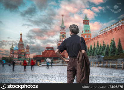 man on the Red Square, Moscow. Russia