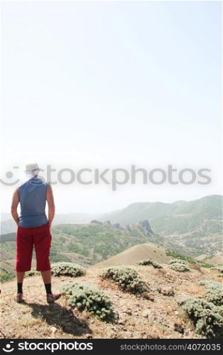 Man ontop of a mountain