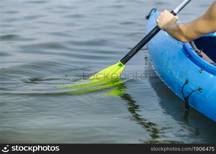 man paddling kayak lake. High resolution photo. man paddling kayak lake. High quality photo