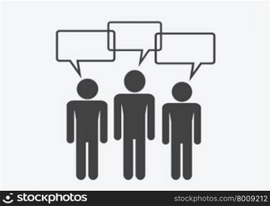 Man People Thinking Talking Conversation Icon Symbol Sign Pictogram