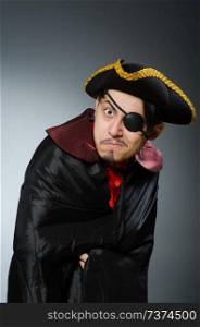 Man pirate against dark background