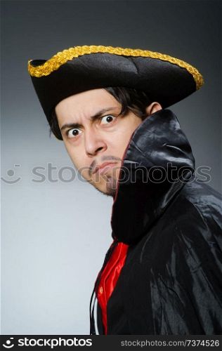 Man pirate against dark background