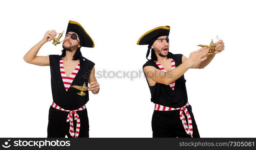 Man pirate isolated on the white background