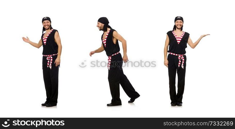 Man pirate isolated on the white background