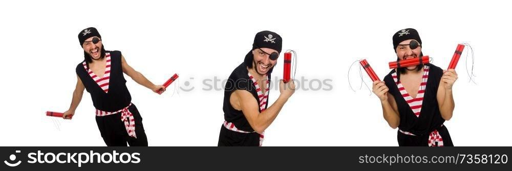 Man pirate isolated on the white background