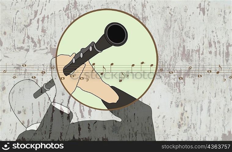 Man playing a clarinet