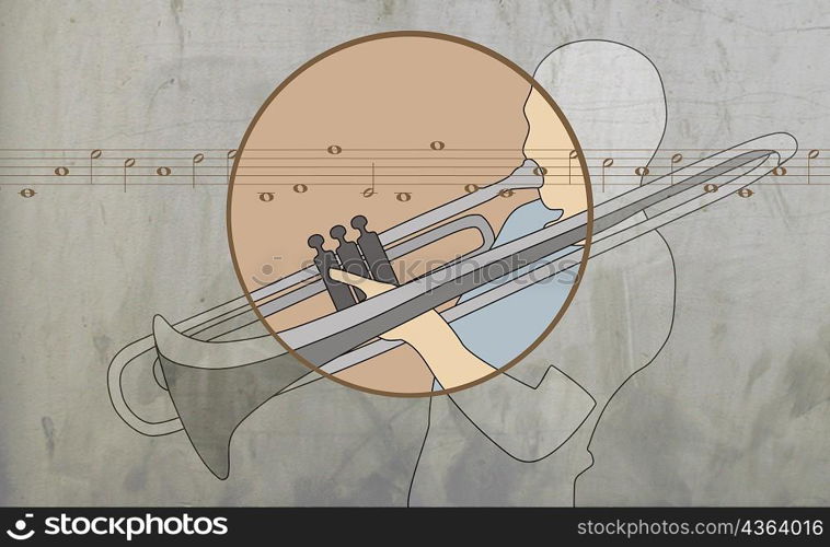 Man playing a trombone