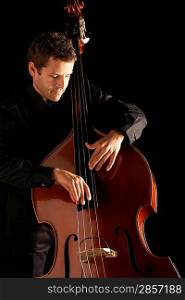 Man Playing Double Bass