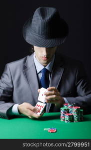 Man playing in the casino