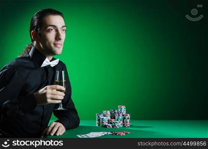 Man playing in the casino