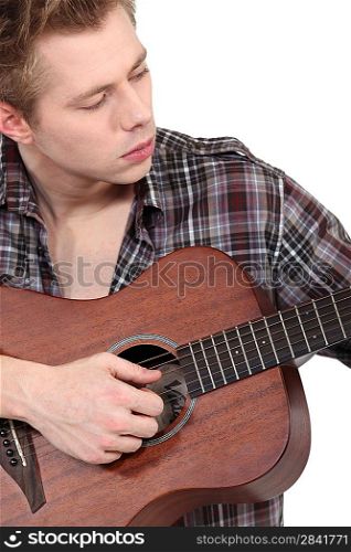 Man playing the guitar
