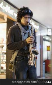 Man playing the saxophone