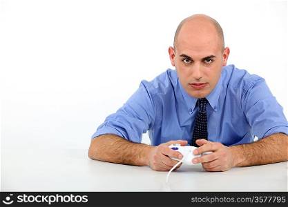 Man playing to video games