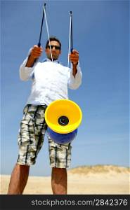 Man playing with a diabolo