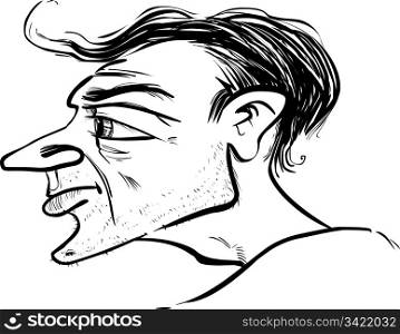 man profile caricature sketch illustration