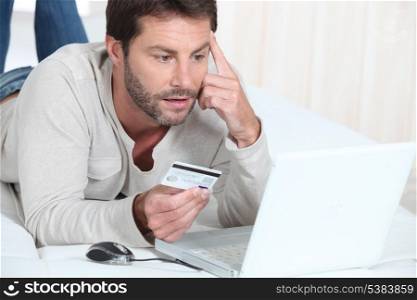 Man purchasing goods online