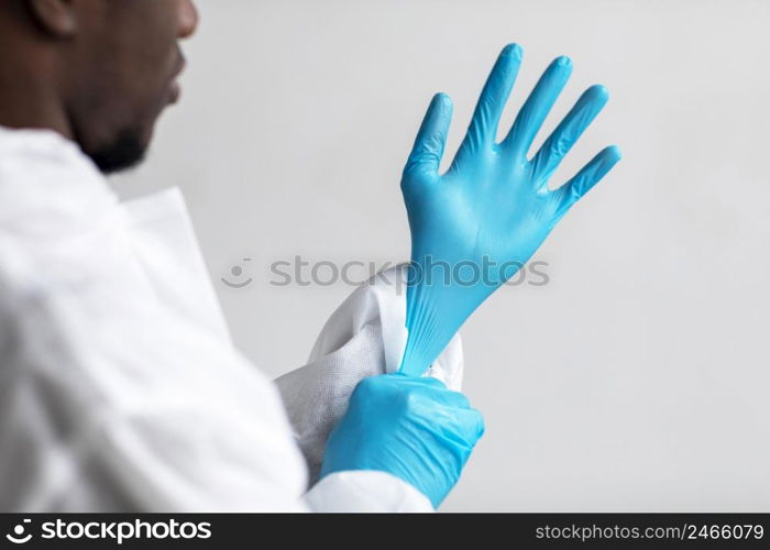 man putting protective equipment 3