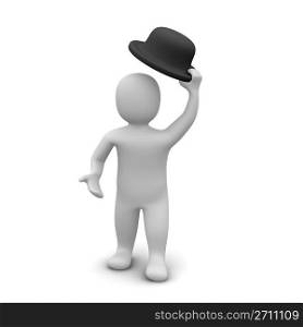 Man raising the hat