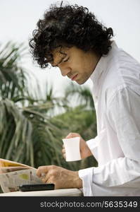 Man reading the newspaper