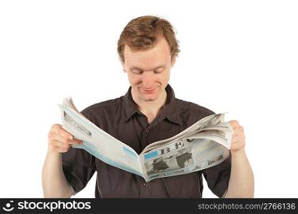 Man reads newspaper