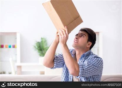 Man receiving empty parcel with stolen goods