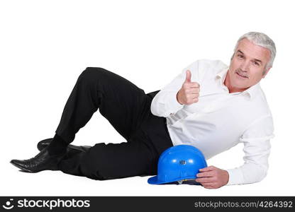 Man reclining on the floor