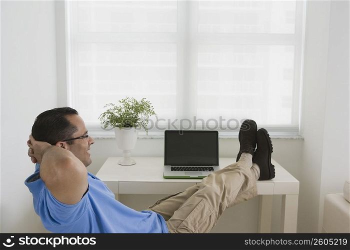 Man relaxing on a chair