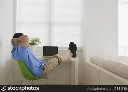 Man relaxing on a chair