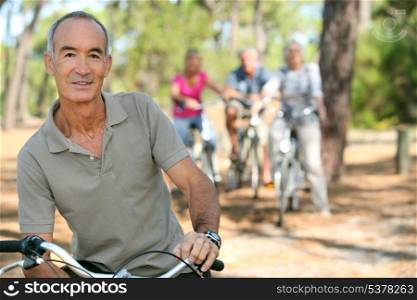 Man riding his bicycle