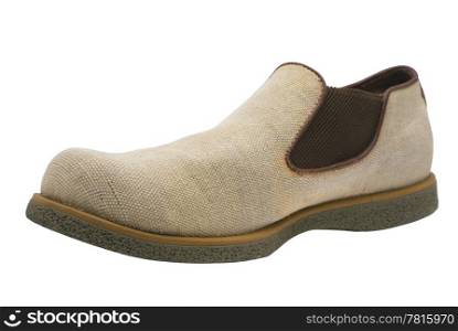 Man&rsquo;s boot on a white background.