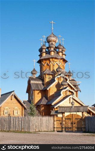 Man&rsquo;s monastery. Monastic village completely constructed of a tree. Ukraine, Sviatohirsk, Vsechsvatskiy a monastery.