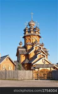 Man&rsquo;s monastery. Monastic village completely constructed of a tree. Ukraine, Sviatohirsk, Vsechsvatskiy a monastery.