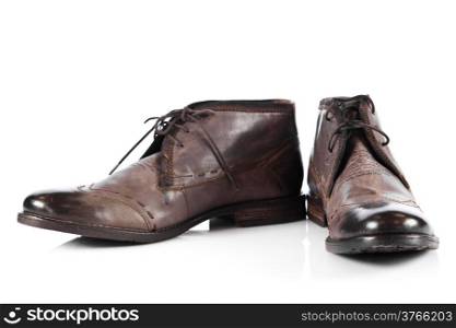 man&rsquo;s shoes isolated on white background. Male fashion with shoes on white