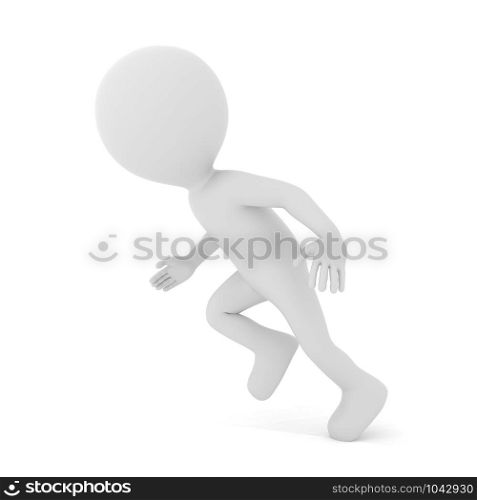 Man running. 3D rendering