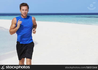 Man Running On Beautiful Beach