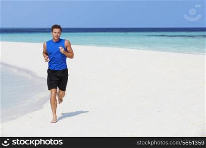 Man Running On Beautiful Beach