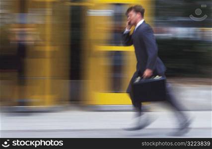 Man Running to Work