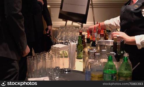 Man selects a beer at a conference