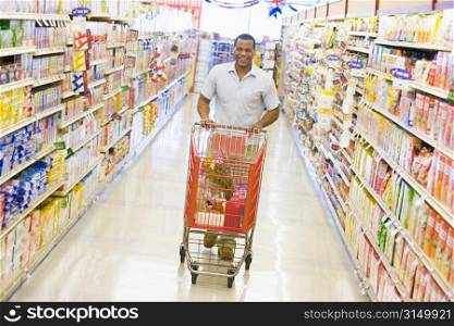Man shopping at a grocery store