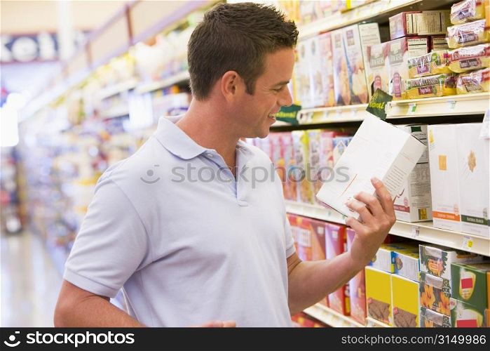 Man shopping at grocery store