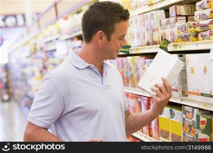 Man shopping at grocery store