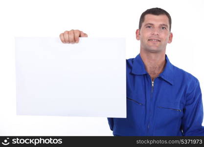 man showing a piece of paper