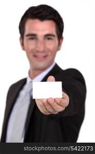 Man showing card