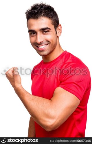Man showing his great shape during exercise